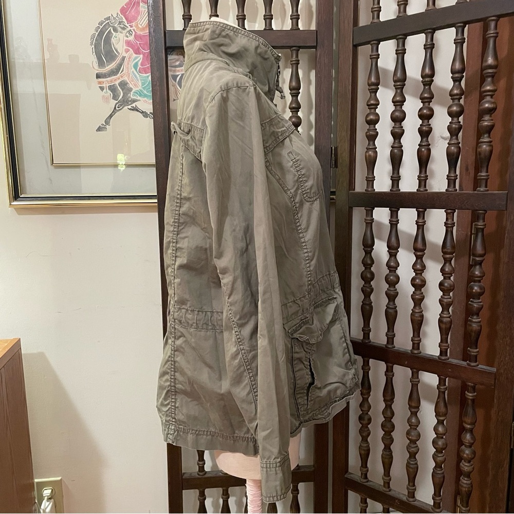 EDDIE BAUER Khaki Green 100% Cotton Utility Jacket XL - Picture 3 of 9